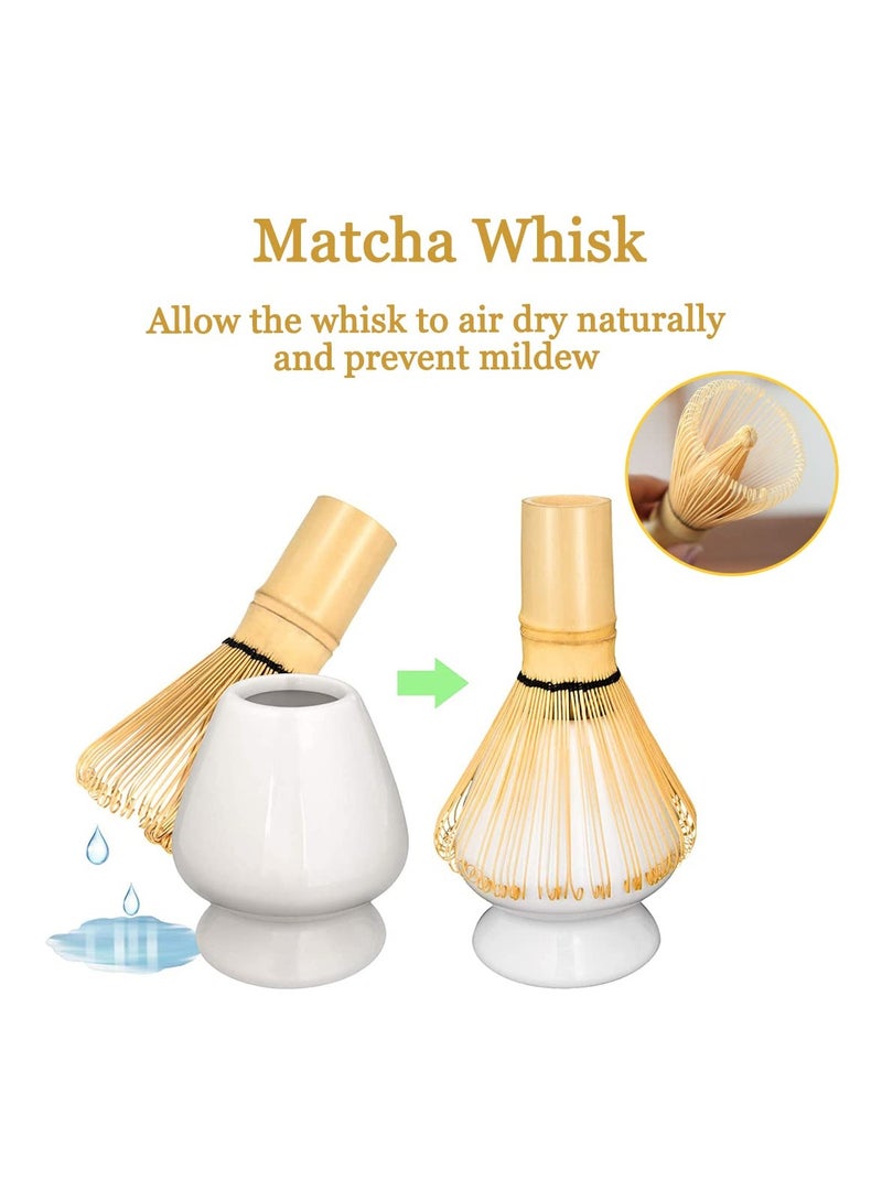 SYOSI Japanese Matcha Tea Set - Authentic Matcha Ceremony Accessories: Matcha Whisk, Ceramic Bowl and Whisk Holder, Traditional Scoop - The Perfect Set for Traditional Matcha Preparation - Image 5
