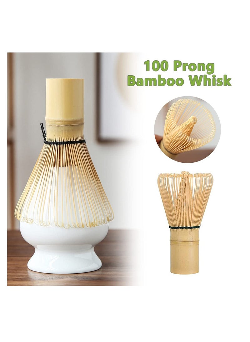 SYOSI Japanese Matcha Tea Set - Authentic Matcha Ceremony Accessories: Matcha Whisk, Ceramic Bowl and Whisk Holder, Traditional Scoop - The Perfect Set for Traditional Matcha Preparation - Image 2