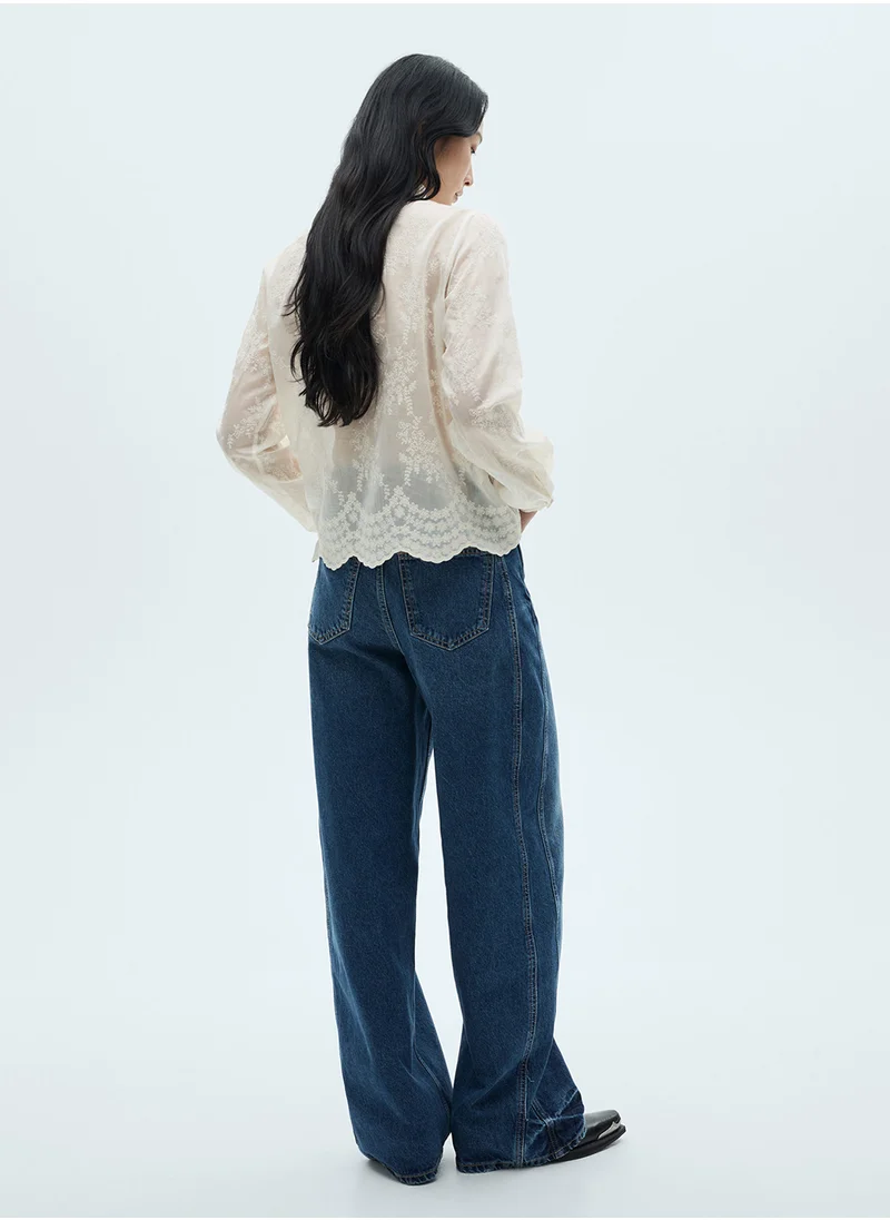 MANGO Embroidered Lyocell Shirt