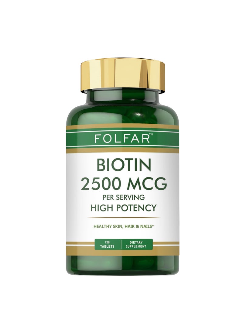 Folfar Biotin 2500mcg - 120 Tablets  - Image 1