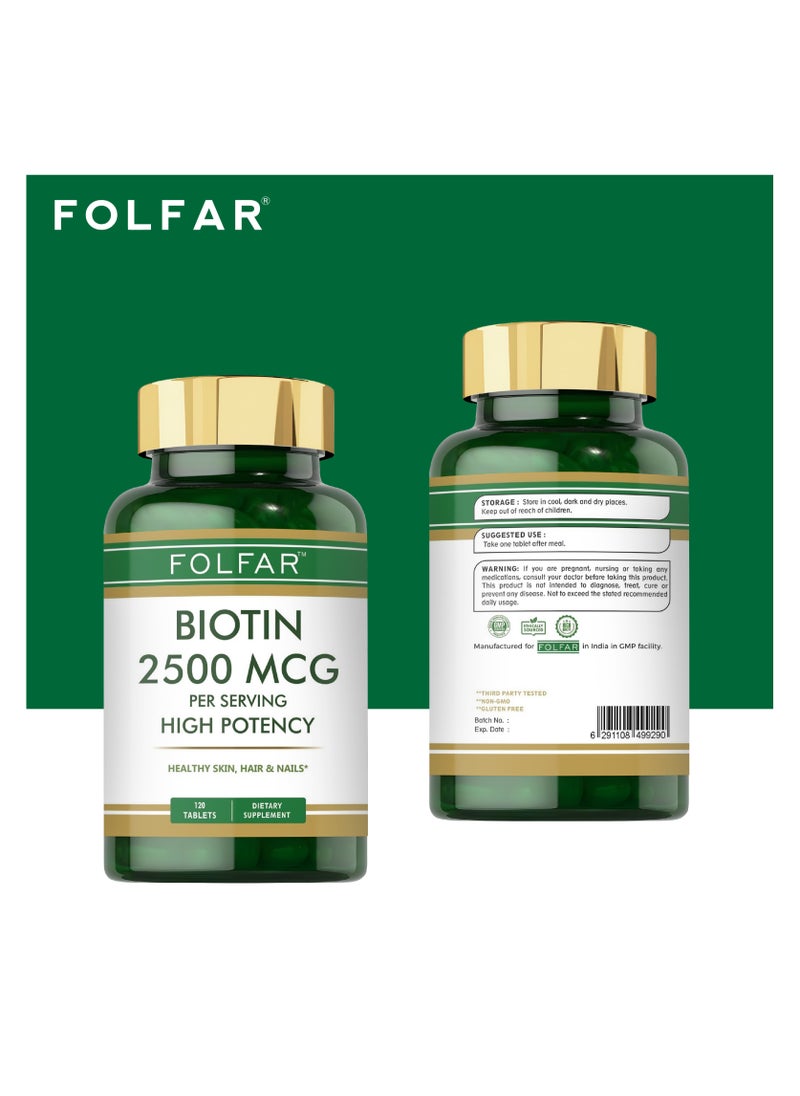 Folfar Biotin 2500mcg - 120 Tablets  - Image 3