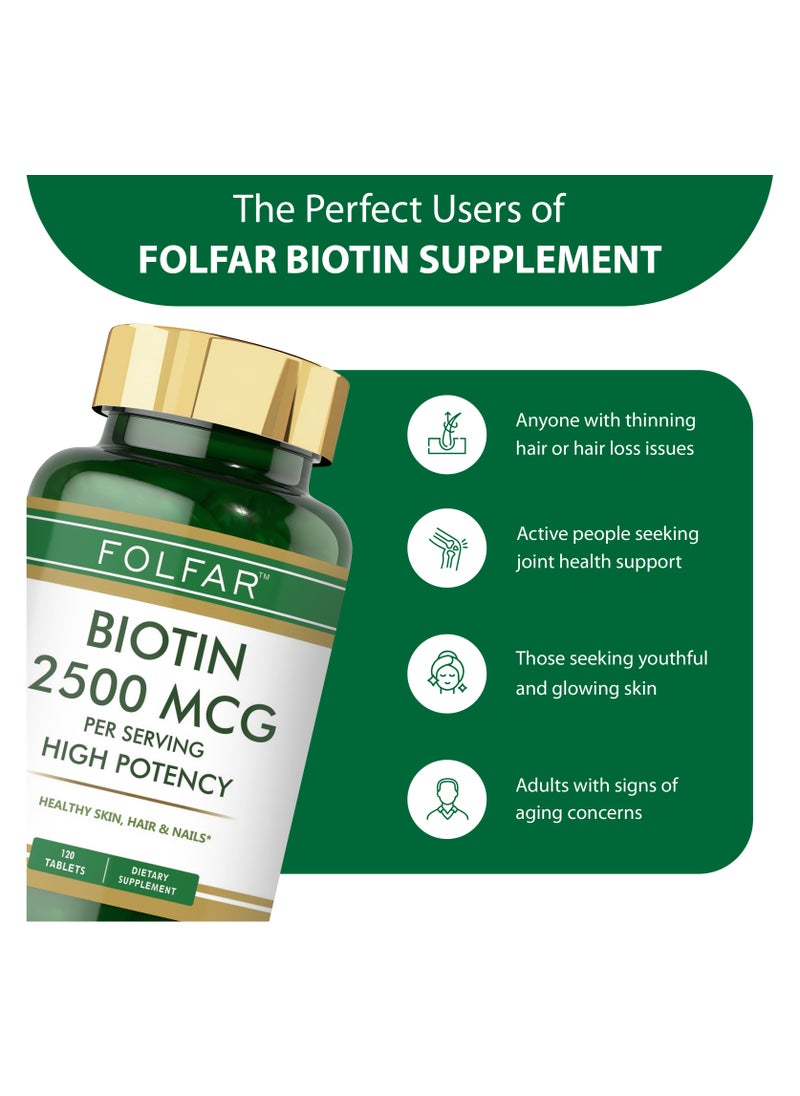 Folfar Biotin 2500mcg - 120 Tablets  - Image 4