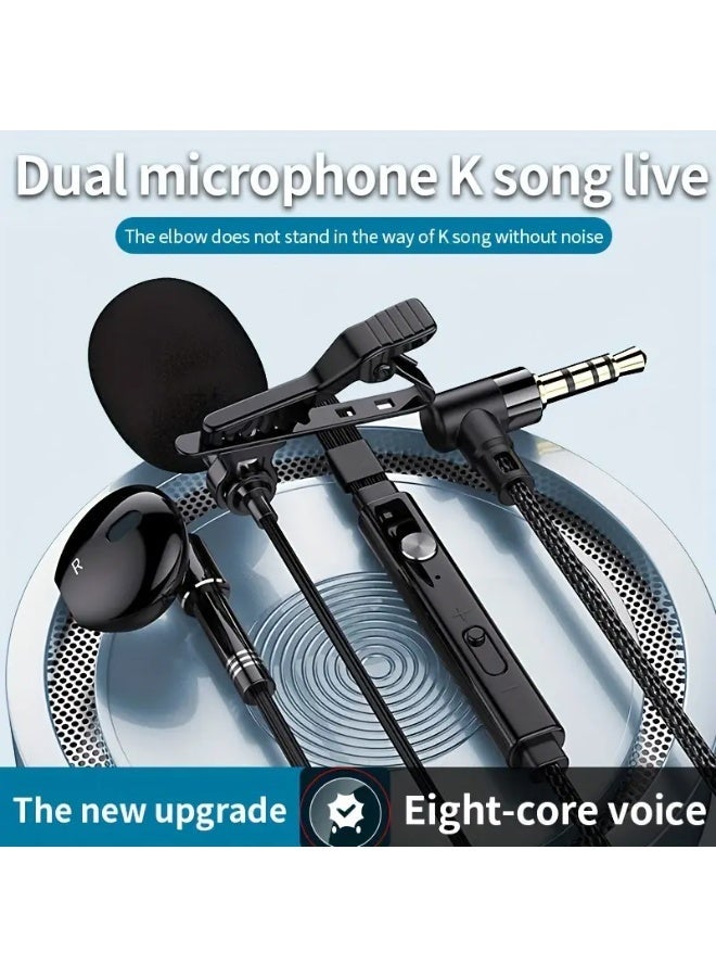 Professional Dual Microphone Headset with Noise-Reducing Boom Arm & L-Shaped Elbow - Wired Semi-In-Ear Gaming/Streaming/Recording Microphones, 1.5m Long Cable, Compatible with PC/Smartphone/Tablet, Volume Control & Storage Case Included (3.5mm Jack) - Ideal for Live Streaming, Podcasts, Online Classes, Interviews. In Ear Wired Earphones with 3.5mm Jack and Mic - Image 5