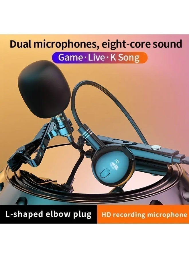 Professional Dual Microphone Headset with Noise-Reducing Boom Arm & L-Shaped Elbow - Wired Semi-In-Ear Gaming/Streaming/Recording Microphones, 1.5m Long Cable, Compatible with PC/Smartphone/Tablet, Volume Control & Storage Case Included (3.5mm Jack) - Ideal for Live Streaming, Podcasts, Online Classes, Interviews. In Ear Wired Earphones with 3.5mm Jack and Mic - Image 1