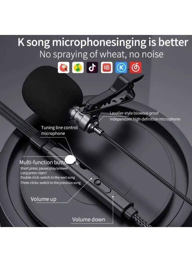 Arabash Professional KARAOKE Earphone with Lavalier Microphone Dual Microphone Headset with Noise-Reducing Boom Arm & L-Shaped Elbow - Wired Semi-In-Ear Gaming/Streaming/Recording Microphones, 1.5m Long Cable, Compatible with PC/Smartphone/Tablet, Volume Control & Storage Case Included (3.5mm Jack) - Ideal for Live Streaming, Podcasts, Online Classes, Interviews. In Ear Wired Earphones with 3.5mm Jack and Mic - Image 4