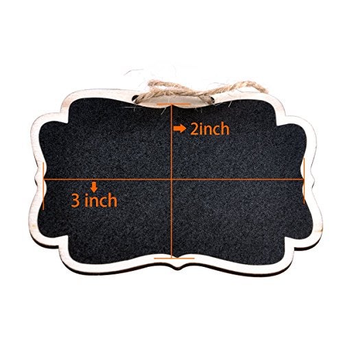UCEC Mini Erasable Chalkboards, Double Sided Blackboard with Hanging String for Markers & Chalks, Message Board Signs, Food Labels, Wedding Parties, Pack of 12 - Image 4