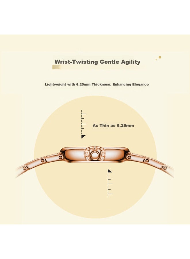 Ebohr Women's Watch Kana Series Small Round Rose Gold Mini Quartz Watch 51803426 Gift For Girlfriend - Image 3