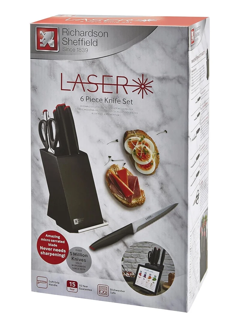 Richardson Sheffield Laser Cuisine 6pc Block Black