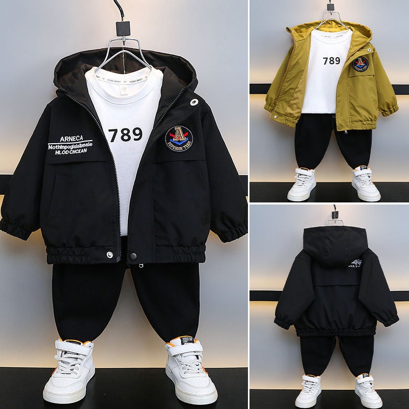 Boys' Color-Matching Coat Children'S Autumn Online Popular Handsome Fashionable Brand Jacket With Cool Clothes - Image 1