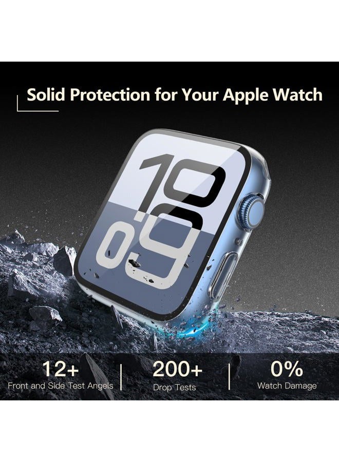 JULK [2 Pack] Case with Tempered Glass Screen Protector for Apple Watch 10 (2024) 42mm, Slim Guard Bumper with HD Glass, Full Coverage Hard PC Protective Cover for iWatch Series 10 42mm, Transparent - Image 2