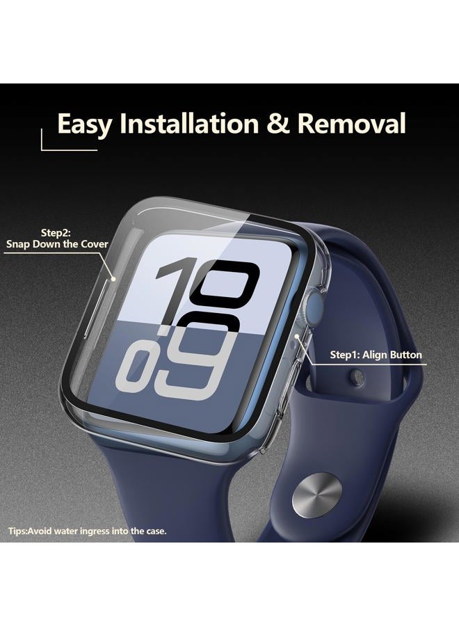 JULK [2 Pack] Case with Tempered Glass Screen Protector for Apple Watch 10 (2024) 42mm, Slim Guard Bumper with HD Glass, Full Coverage Hard PC Protective Cover for iWatch Series 10 42mm, Transparent - Image 4