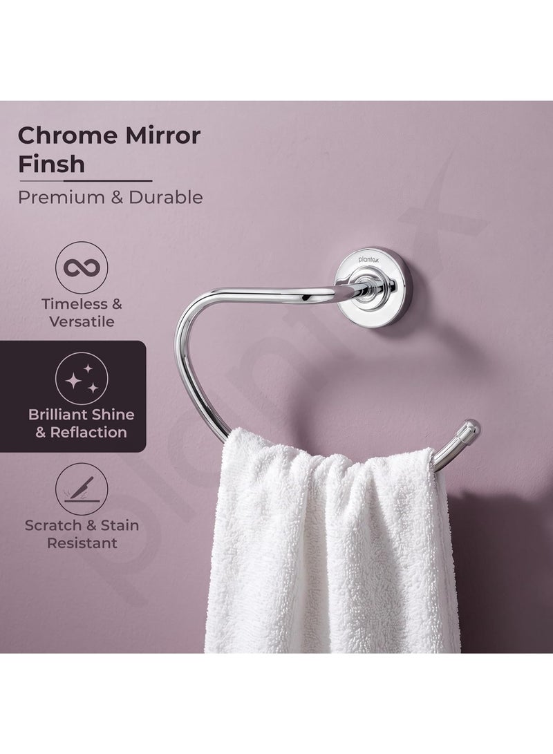 Plantex 304 Grade Stainless Steel Towel Ring for Wash Basin/Napkin Hanger for Bathroom/Hand Towel Holder/Bathroom Accessories - Daizy (Round,Chrome) - Image 4