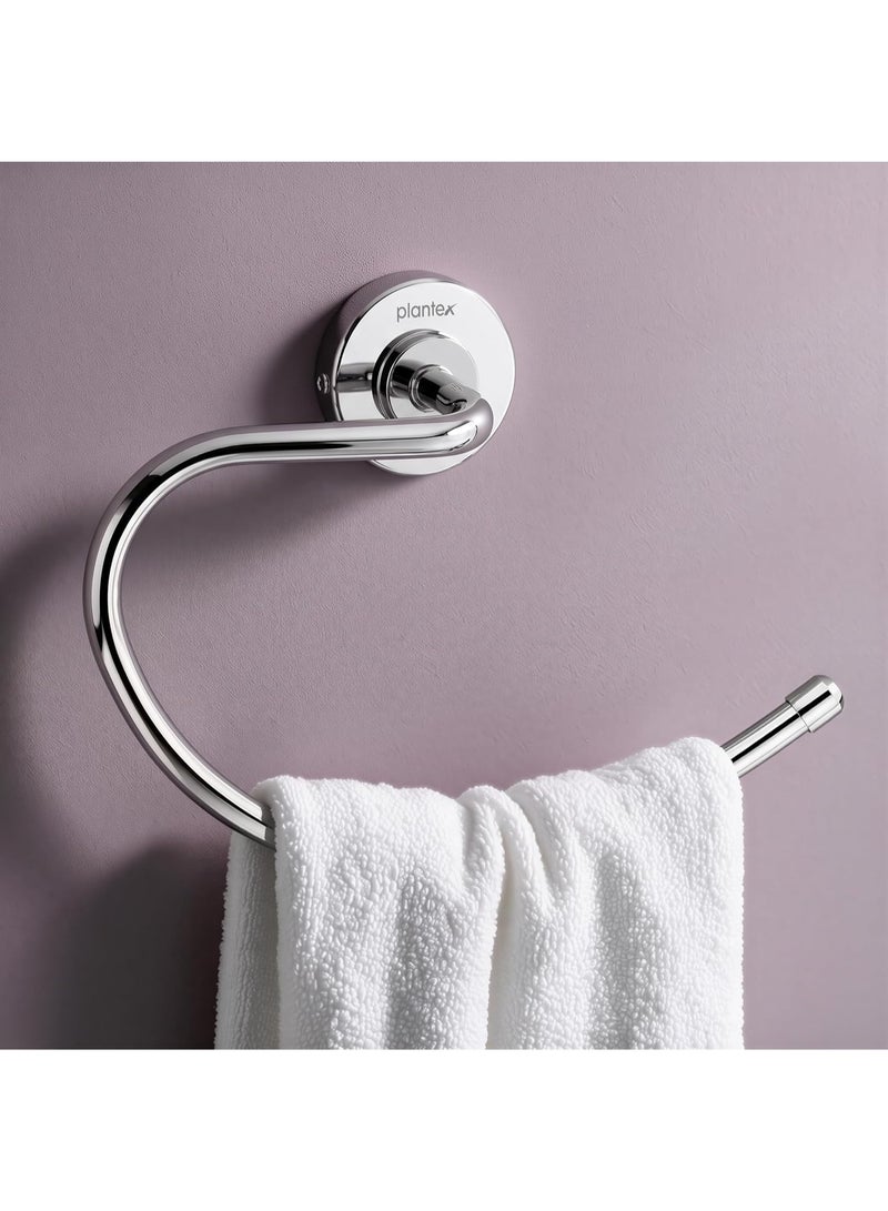 Plantex 304 Grade Stainless Steel Towel Ring for Wash Basin/Napkin Hanger for Bathroom/Hand Towel Holder/Bathroom Accessories - Daizy (Round,Chrome) - Image 1