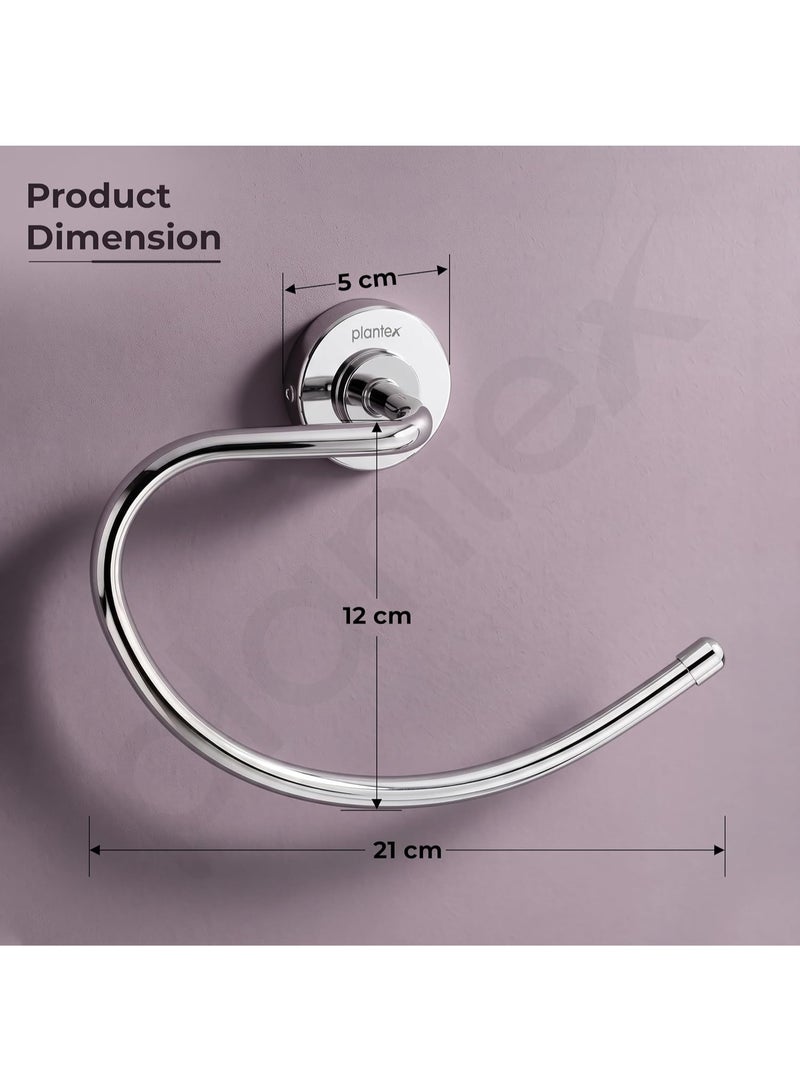 Plantex 304 Grade Stainless Steel Towel Ring for Wash Basin/Napkin Hanger for Bathroom/Hand Towel Holder/Bathroom Accessories - Daizy (Round,Chrome) - Image 2