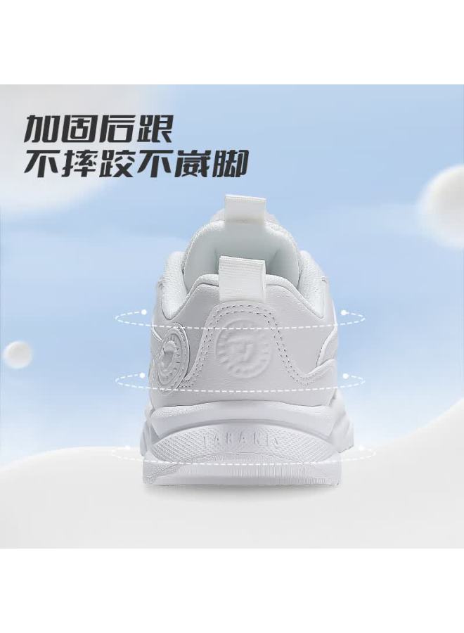 Taranis Spring Children's Sports Shoes, Boys And Girls Rotary K White Sneakers, Big Kids Shock-absorbing Running Shoes, White, Size 34