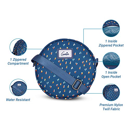 Genie Spritz Navy Blue 2 Ltrs Circle Sling Bag For Girls/Women - Image 2
