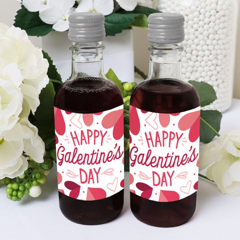 Big Dot of Happiness Happy Galentineâ€™s Day - Mini Wine and Champagne Bottle Label Stickers - Valentineâ€™s Day Party Favor Gift for Women and Men - Set of 16 - Image 5