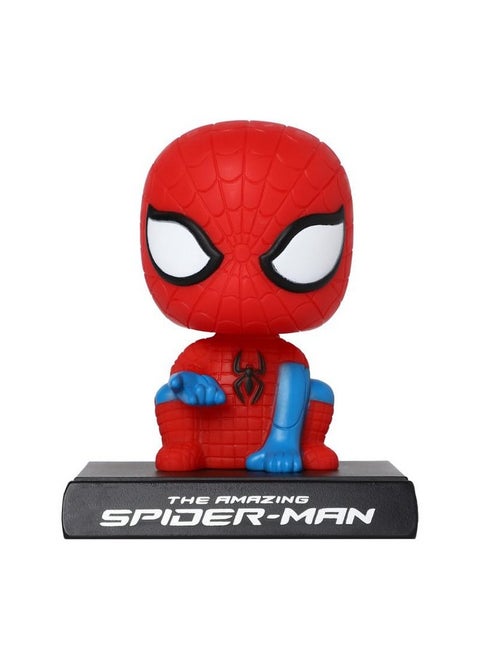 Techpro Super Hero Action Figure Limited Edition Bobblehead with Mobile Holder for Car Dashboard, Office Desk & Study Table- (Spider Man)