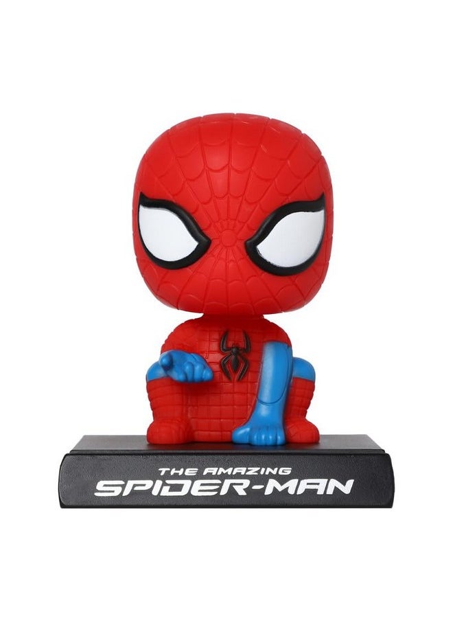 TechPro Techpro Super Hero Action Figure Limited Edition Bobblehead with Mobile Holder for Car Dashboard, Office Desk & Study Table- (Spider Man)  - Image 1