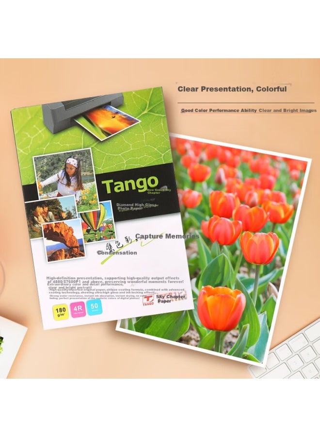 Tango New Green Tango Crystal Diamond Series 6-inch Photo Paper 180g High Gloss Photo Paper Inkjet Photo Printing Paper 50 Sheets/ Pack - Image 4