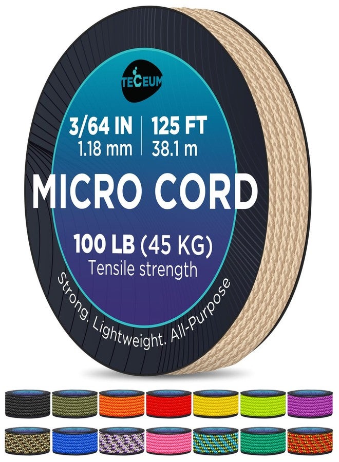 TECEUM Micro Paracord - Orange - 1.18 mm x 125 ft - Micro Utility Cord - Thin Braided Paracord Rope Nylon Polyester - Wind Chime Replacement - Survival Strong String 044c - Image 1