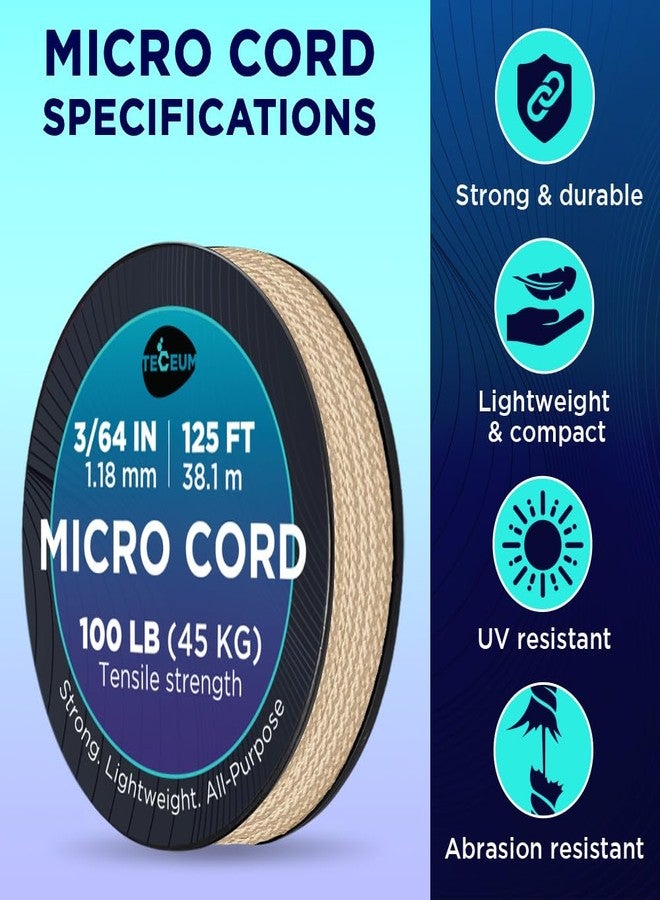 TECEUM Micro Paracord - Orange - 1.18 mm x 125 ft - Micro Utility Cord - Thin Braided Paracord Rope Nylon Polyester - Wind Chime Replacement - Survival Strong String 044c - Image 4