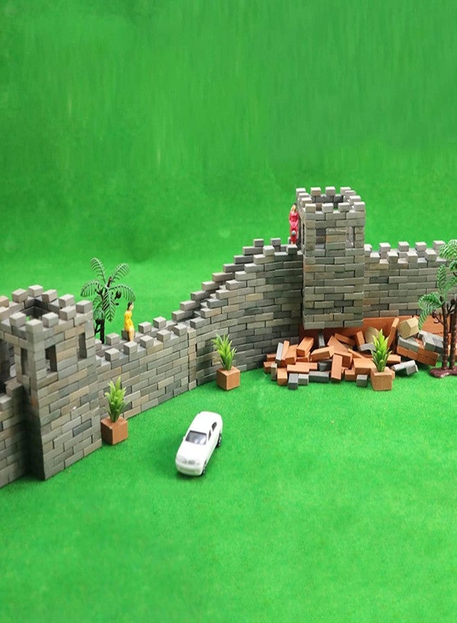 Cayway 150 PCS Mini Red Wall 50 PCS Mini Red Roof Tiles Model Building with Tool Set, Scale Model Bricks 18mm Fake Tiles Model for Dollhouse Bricks Diorama Fairy - Image 5