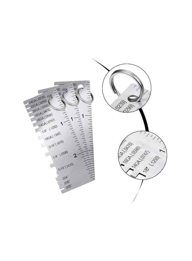 PROMASS 3pcs Gauge Metal Sheet Thickness Gauge Metal Gauge Tool Stainless Steel Thickness Gauge ONE-Sided Material - Image 3