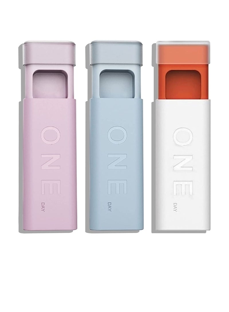 NIBEMINENT 3 Packs Travel Pill Organizer a Day Box for Pills Matte Surface Sealed and Waterproof - Image 1