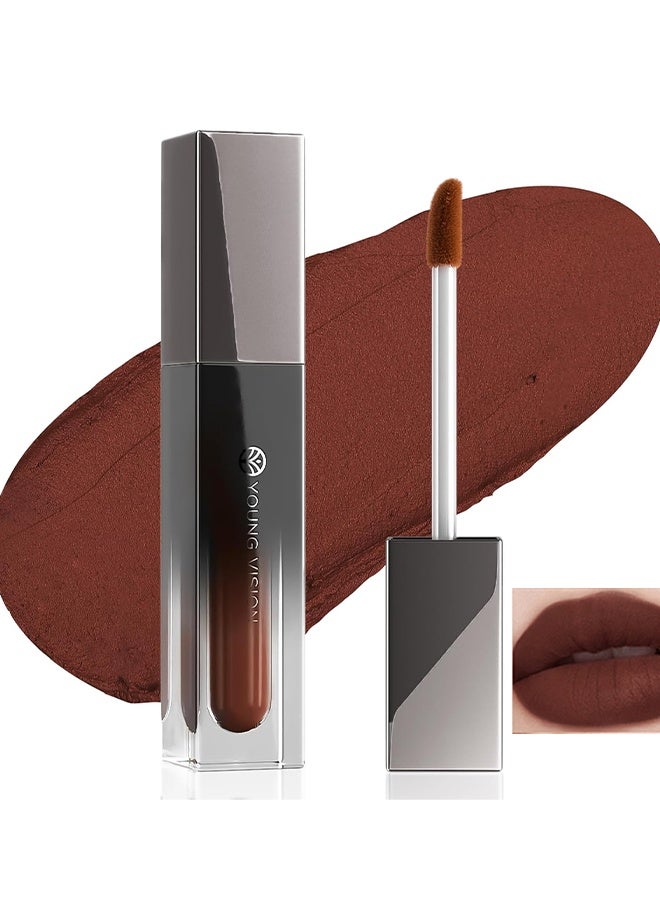 YOUNG VISION Matte Lip Cream，Velvet Matte Liquid Lipstick Long Lasting, 4-in-1 Multi-Use Brown Makeup for Lips, Blush, Eyeshadow & Contour, Smooth & Non-Drying Silky Liquid Lipstick, Buildable High Pigment | Velvet Matte, Smooth  #02 - Image 1