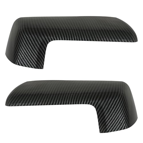 HONFQP Rearview Mirror Cover Carbon Fiber Compatible with Chevy Silverado 1500 2500 3500 2019-2024/ GMC Sierra 1500 2500 3500 2019-2024 Accessories Parts Replaces Left Right 1 Pair - Image 1