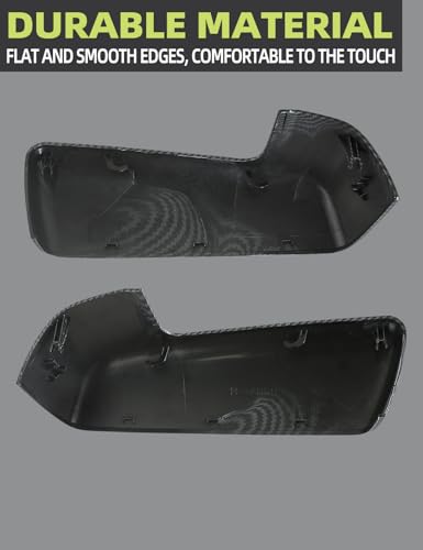 HONFQP Rearview Mirror Cover Carbon Fiber Compatible with Chevy Silverado 1500 2500 3500 2019-2024/ GMC Sierra 1500 2500 3500 2019-2024 Accessories Parts Replaces Left Right 1 Pair - Image 4