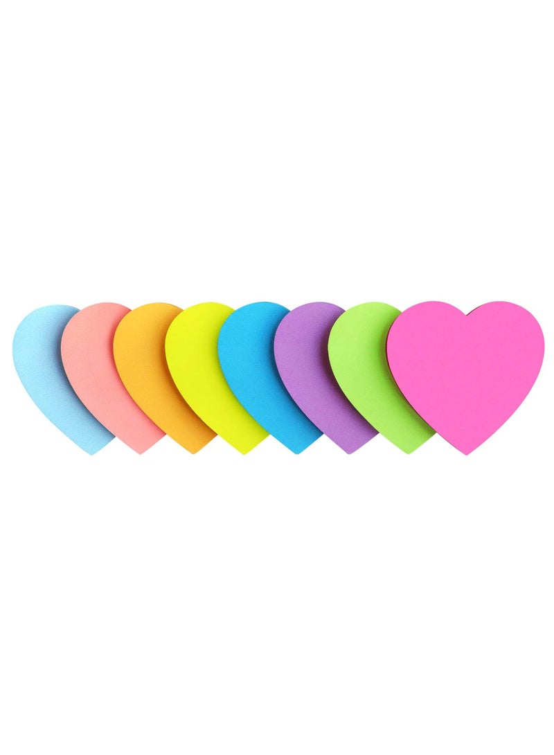 Generic Heart Shape Sticky Notes 8 Color Bright Colorful Sticky Pad 30 Sheets/Pad Self-Sticky Note Pads  - Image 3