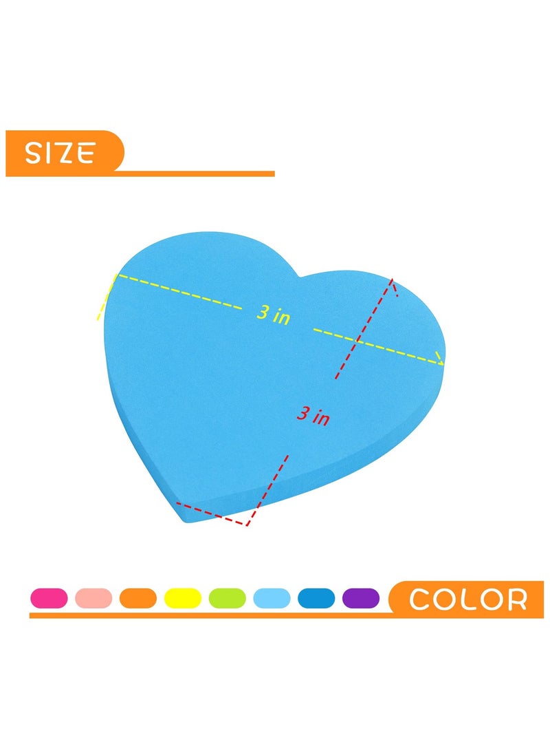 Generic Heart Shape Sticky Notes 8 Color Bright Colorful Sticky Pad 30 Sheets/Pad Self-Sticky Note Pads  - Image 4