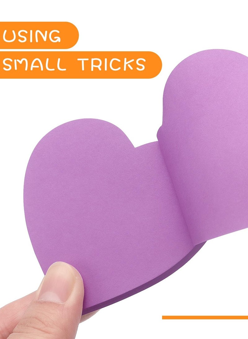 Heart Shape Sticky Notes 8 Color Bright Colorful Sticky Pad 30 Sheets/Pad Self-Sticky Note Pads - Image 5
