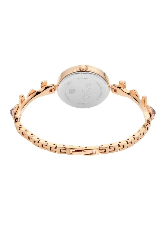 تيتان Women Analog Round Shape Stainless Steel Wrist Watch - 2606WM06 - 28 Mm