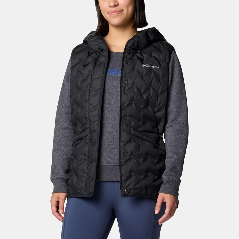 Columbia Black Women's Delta Ridge II Down Hooded Hiking Vest for Women | Best Price UAE