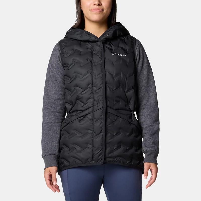 Columbia Black Women's Delta Ridge II Down Hooded Hiking Vest for Women | Best Price UAE