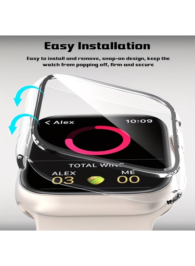 ROFE Apple Watch Series 11 10 42mm case with Tempered Film Screen Protector, Full Protective Hard PC Bumper Touch Sensitive HD Screen Cover(42mm,Clear) - Image 3