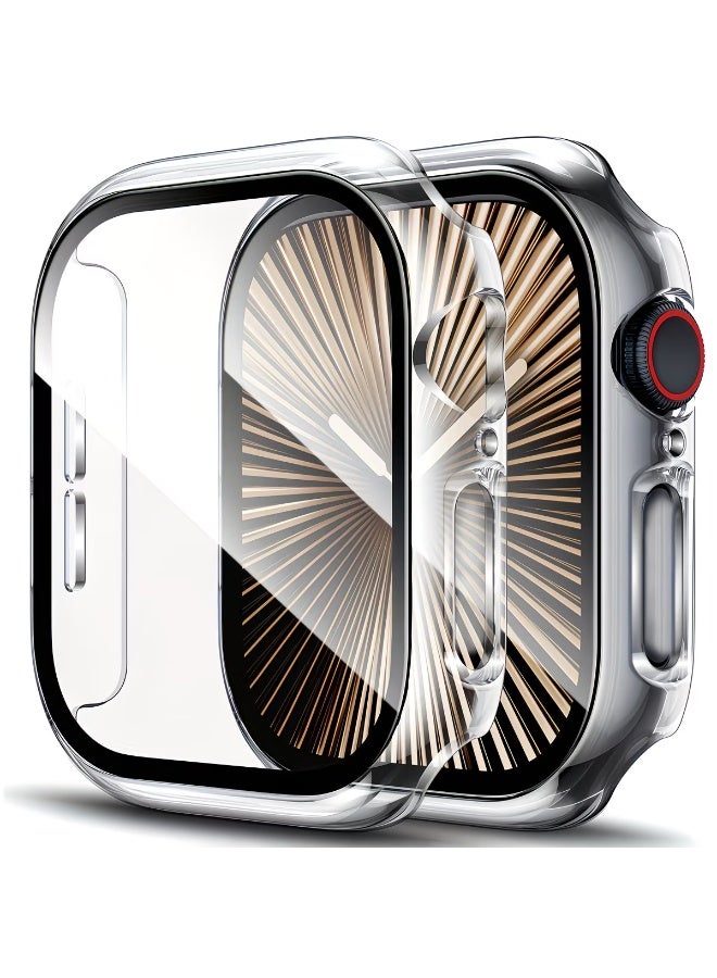 ROFE Apple Watch Series 11 10 42mm case with Tempered Film Screen Protector, Full Protective Hard PC Bumper Touch Sensitive HD Screen Cover(42mm,Clear) - Image 1