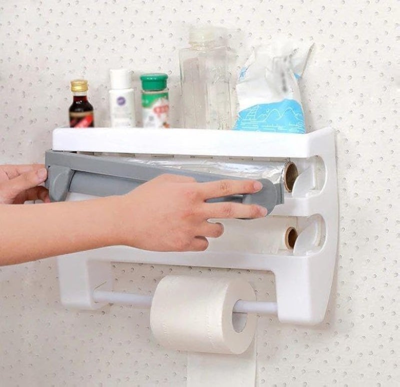 "Foil Roll Holder, Stretch Roll Holder, Kitchen Roll Holder and Spice Rack - Everything Above Imagination!" - Generic