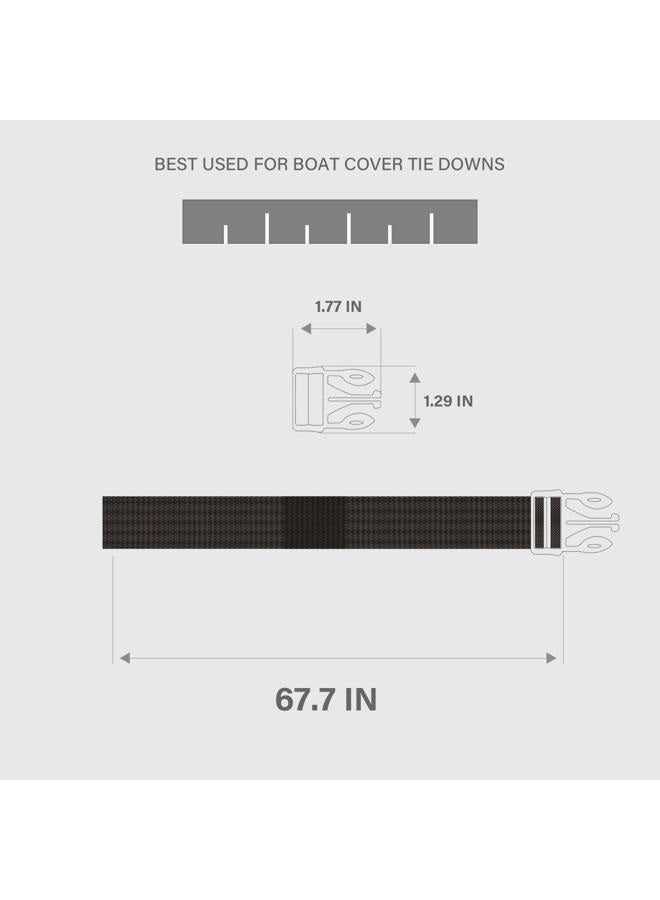 GOODSMANN Boat Cover Tie Down Kit, Durable Tie Down Straps, Tie Down and Trailering Straps 172cm Webbing Strap with a Male Buckle for 300D or 600D Boat Cover, 10 pcs 9921-0221-10 - Image 3