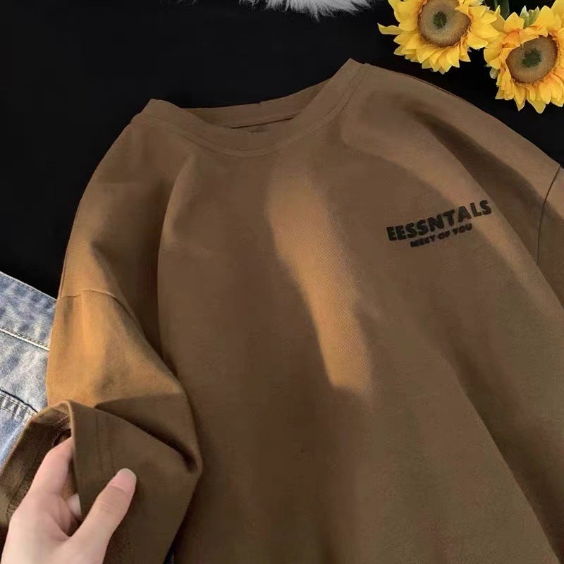 New American Style Retro Printed Heavy Cotton T-Shirt Summer Loose Trendy Short-Sleeved Men'S Oversize Couple Five - Image 4