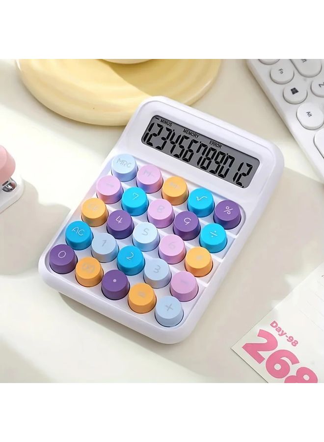 Candy Blue And Candy Purple 12 Digit LED Desktop Calculator With Sensitive Clicking Sound - Image 4