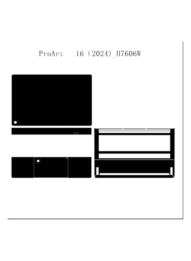 عام "غلاف ملصقات لحاسوب Asus ProArt P16 2024 H7606/H7606W مقاس 16 بوصة - فيلم حماية من الخدوش بتغطية ثلاثية الجوانب" - Image 3