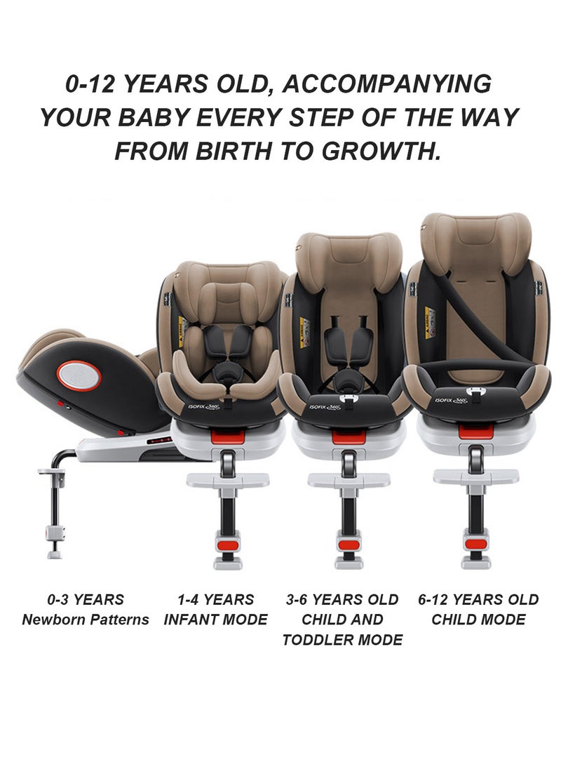 MaBaby - Baby Safety Car Seat, 360o Rotation Design,ISOFIX Comfort Car Seat, Booster Harness Cushon For Toddlers Children, Four-Speed Adjustment, With Adjustable Canopy And Footrest - Image 1