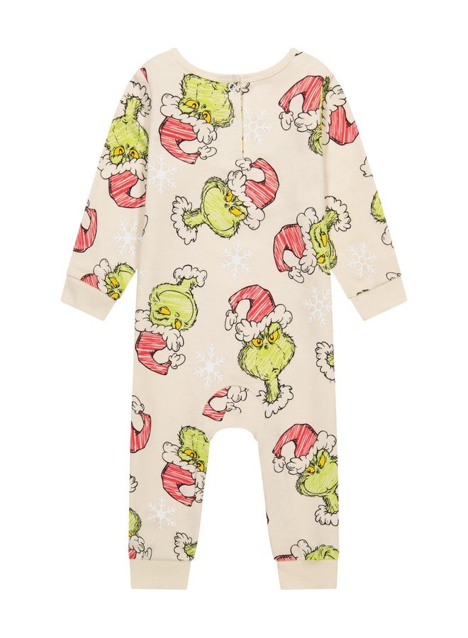 The Grinch Dr.Seuss Unisex Baby Grinch Printed Coverall, Sizes 0-24 Months (Eggnog, 18M) - Image 3