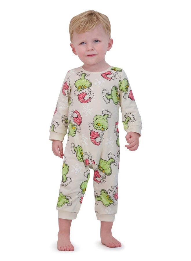 The Grinch Dr.Seuss Unisex Baby Grinch Printed Coverall, Sizes 0-24 Months (Eggnog, 18M) - Image 1