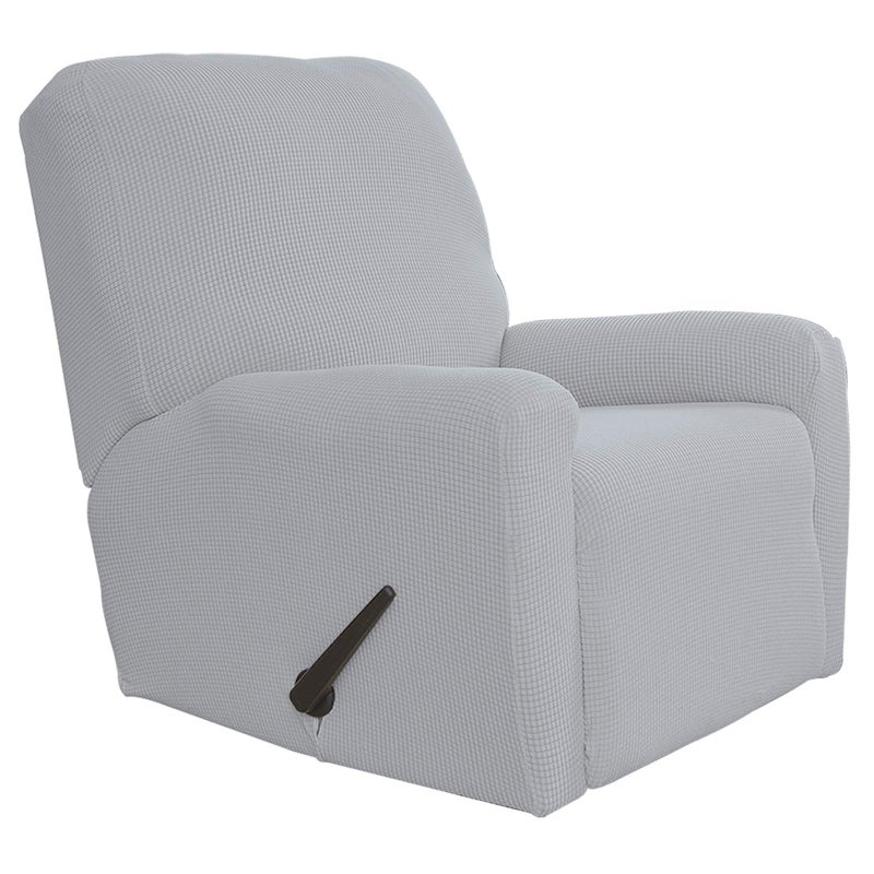 EasyGoing Recliner Stretch Sofa Slipcover Sofa Cover 4Pieces Furniture Protector Couch Soft with Elastic Bottom Polyester Spandex Jacquard FabricReclinerSilver GrayLarge