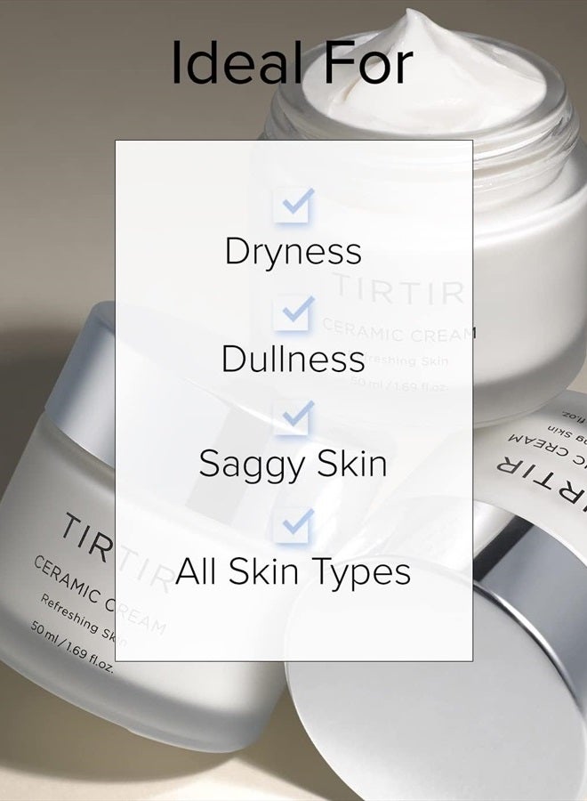 TIRTIR كريم السيراميد الطبيعي | مرطب عميق لبشرة زجاجية، حمض بوليغلوتاميك، مستخلص سنتيلا أسياتيكا، حاجز البشرة، خفيف الوزن، لطيف، مكونات طبيعية، بشرة جافة، العناية بالبشرة الكورية - Image 5